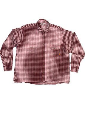 Rasco FR Plaid Shirt Mens 4XLT Red Button Up Flame Resistant CAT 2 NFPA 2112
